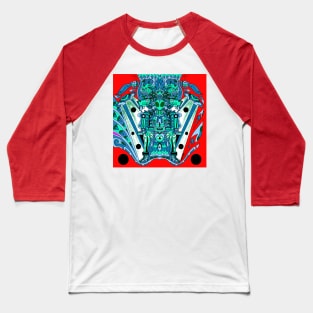 alien warfare in mayan spaceship ecopop pattern mandala Baseball T-Shirt